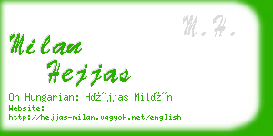 milan hejjas business card